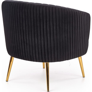 Fotel welurowy Crown czarny Halmar - Glamour i styl