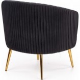 Fotel welurowy Crown czarny Halmar - Glamour i styl