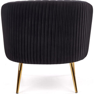 Fotel welurowy Crown czarny Halmar - Glamour i styl