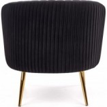 Fotel welurowy Crown czarny Halmar - Glamour i styl