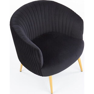 Fotel welurowy Crown czarny Halmar - Glamour i styl