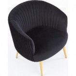 Fotel welurowy Crown czarny Halmar - Glamour i styl