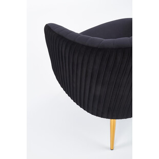 Fotel welurowy Crown czarny Halmar - Glamour i styl