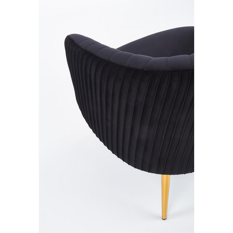 Fotel welurowy Crown czarny Halmar - Glamour i styl