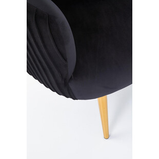 Fotel welurowy Crown czarny Halmar - Glamour i styl