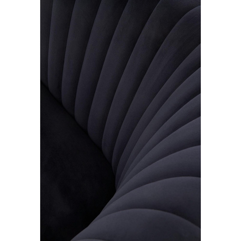 Fotel welurowy Crown czarny Halmar - Glamour i styl
