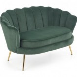 Sofa welurowa Amorinito Halmar | Zielona, Złote Nogi | Sklep Meble