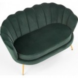 Sofa welurowa Amorinito Halmar | Zielona, Złote Nogi | Sklep Meble