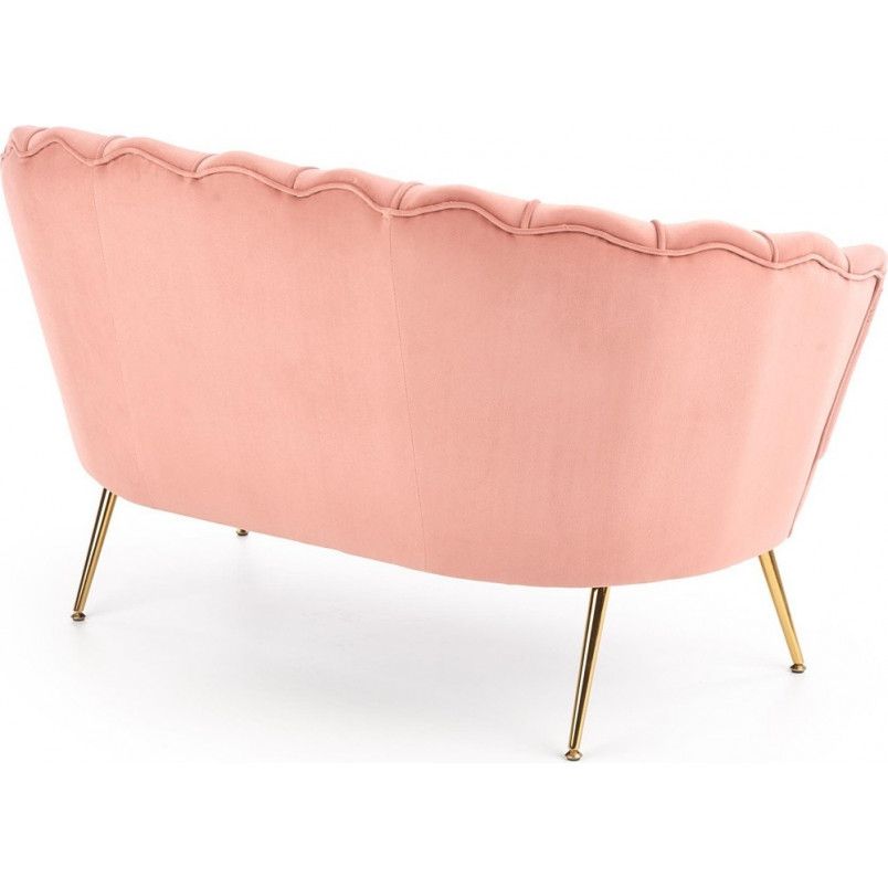 Sofa welurowa Amorinito Halmar | Jasno różowa, złote nogi