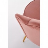 Sofa welurowa Amorinito Halmar | Jasno różowa, złote nogi