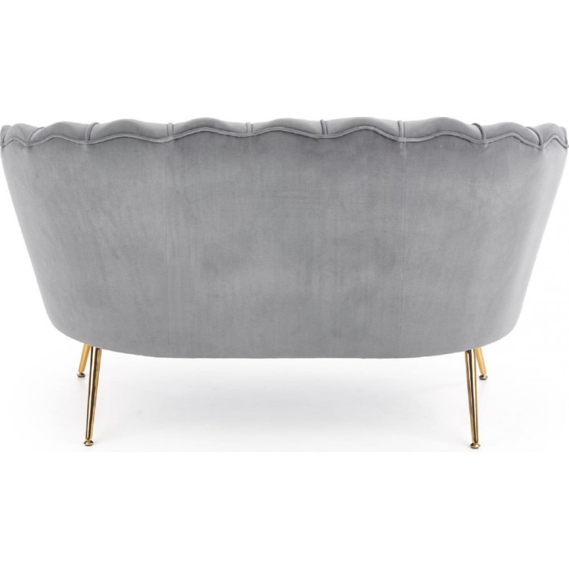 Sofa welurowa "Muszla" Amorinito Halmar | Szara, Złote Nogi | 133cm