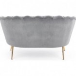 Sofa welurowa "Muszla" Amorinito Halmar | Szara, Złote Nogi | 133cm