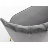 Sofa welurowa "Muszla" Amorinito Halmar | Szara, Złote Nogi | 133cm