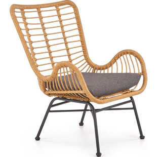 Fotel rattanowy boho Ikaro Halmar | Naturalny design