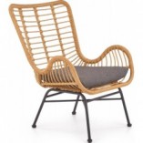 Fotel rattanowy boho Ikaro Halmar | Naturalny design
