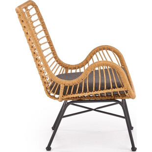Fotel rattanowy boho Ikaro Halmar | Naturalny design