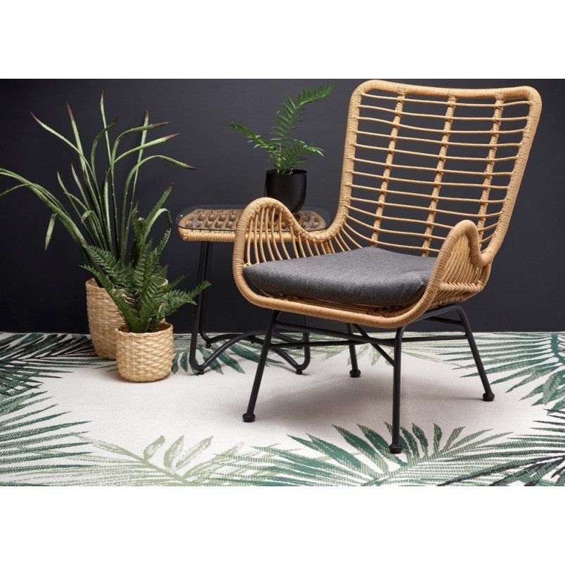 Fotel rattanowy boho Ikaro Halmar | Naturalny design