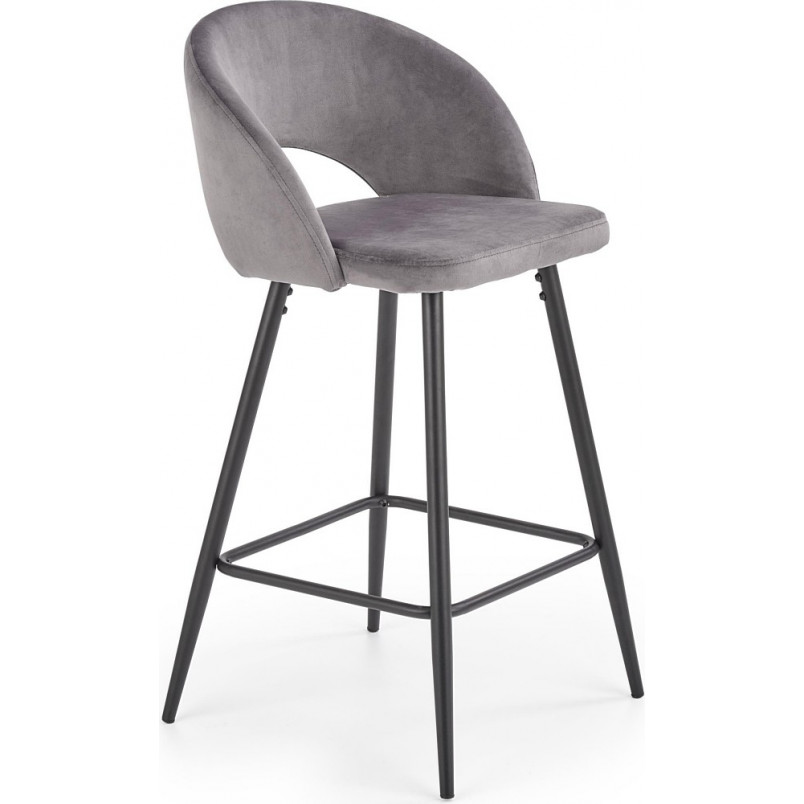 Krzesło barowe tapicerowane H-96 Halmar | Szare, 65cm