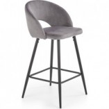 Krzesło barowe tapicerowane H-96 Halmar | Szare, 65cm