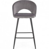 Krzesło barowe tapicerowane H-96 Halmar | Szare, 65cm