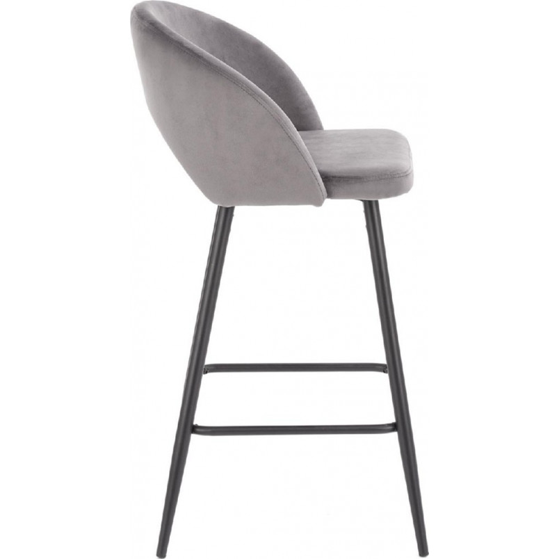 Krzesło barowe tapicerowane H-96 Halmar | Szare, 65cm