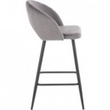 Krzesło barowe tapicerowane H-96 Halmar | Szare, 65cm