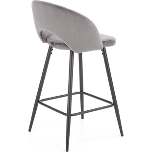 Krzesło barowe tapicerowane H-96 Halmar | Szare, 65cm
