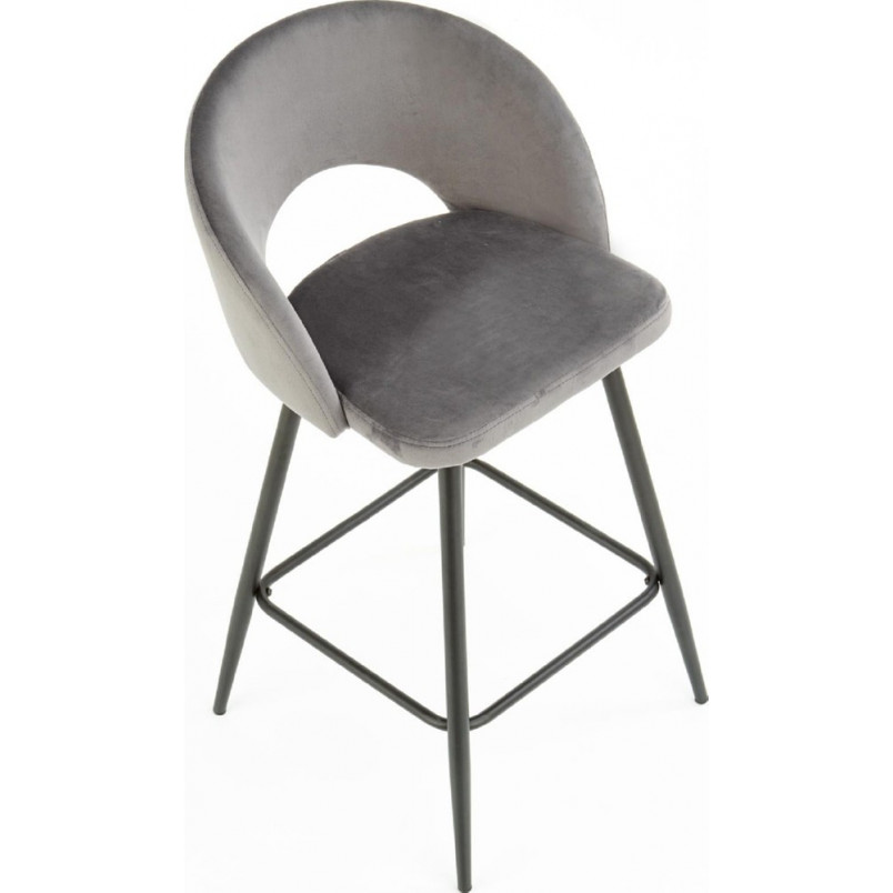 Krzesło barowe tapicerowane H-96 Halmar | Szare, 65cm