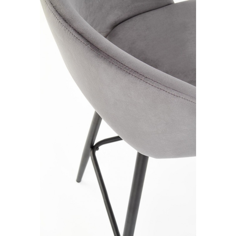 Krzesło barowe tapicerowane H-96 Halmar | Szare, 65cm