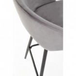 Krzesło barowe tapicerowane H-96 Halmar | Szare, 65cm