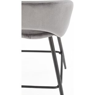 Krzesło barowe tapicerowane H-96 Halmar | Szare, 65cm