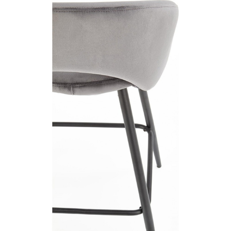 Krzesło barowe tapicerowane H-96 Halmar | Szare, 65cm