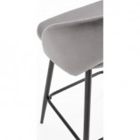 Krzesło barowe tapicerowane H-96 Halmar | Szare, 65cm