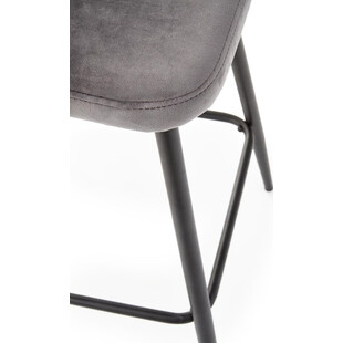 Krzesło barowe tapicerowane H-96 Halmar | Szare, 65cm