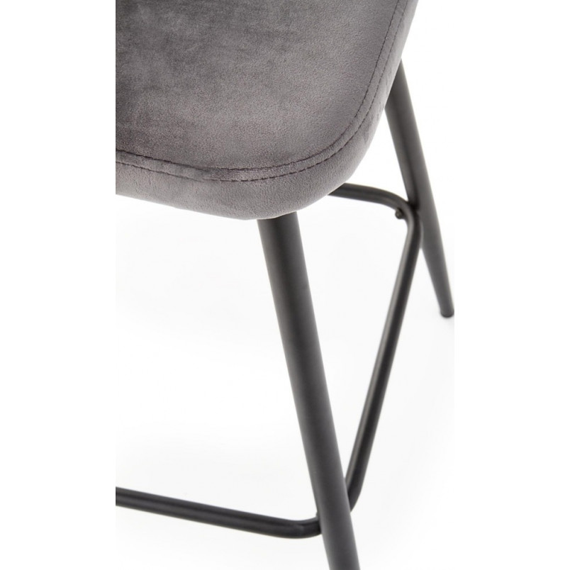 Krzesło barowe tapicerowane H-96 Halmar | Szare, 65cm