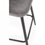 Krzesło barowe tapicerowane H-96 Halmar | Szare, 65cm