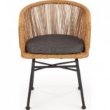 Krzesło rattanowe boho Halmar K400 | Naturalny design