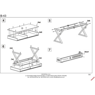 Biurko industrialne Halmar B-43, 110cm, dąb złoty - Kup teraz!