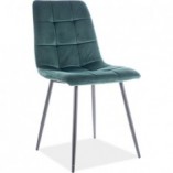 Krzesło welurowe pikowane Mila Velvet zielone Signal do salonu