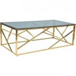 Stolik kawowy Escada | Szkło dymione, złoty | Signal