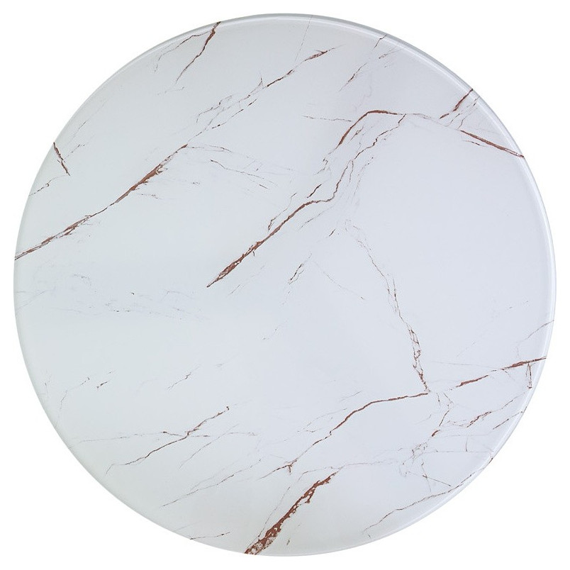 Stolik kawowy glamour Vega | Signal - 80cm, biały marmur, złoty