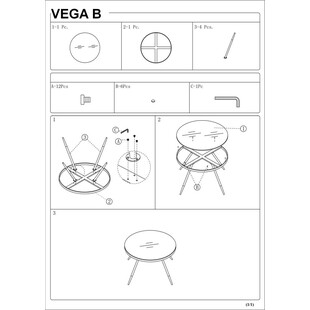 Stolik kawowy glamour Vega | Signal - 80cm, biały marmur, złoty