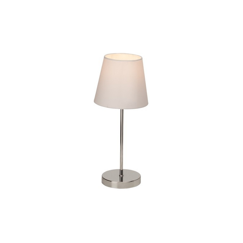 Lampa stołowa nocna Kasha - Brilliant - Biała, chrom