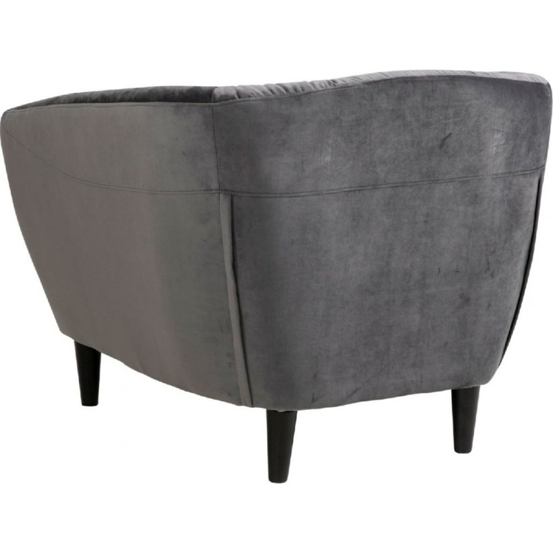 Fotel welurowy Ria Actona | Szary pikowany fotel glamour