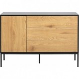 Komoda industrialna Actona Seaford 120cm | Dąb/Czarny
