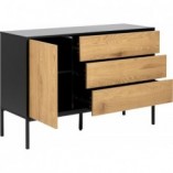 Komoda industrialna Actona Seaford 120cm | Dąb/Czarny