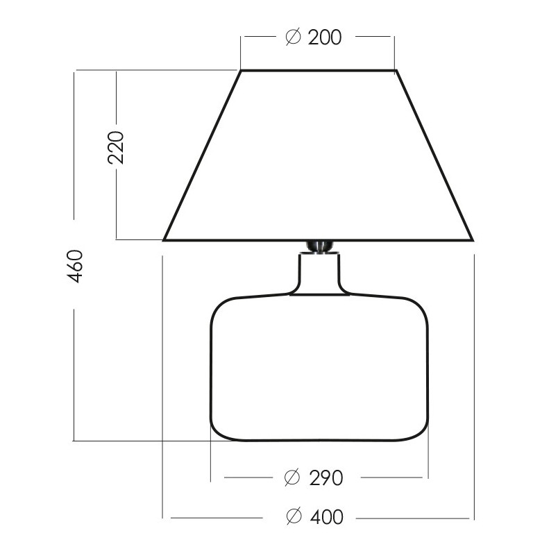 Lampa stołowa szklana Paris szara - 4Concepts | Elegancki design