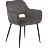 Krzesło Actona Ranja - Elegancki design | Szare, z podłokietnikami