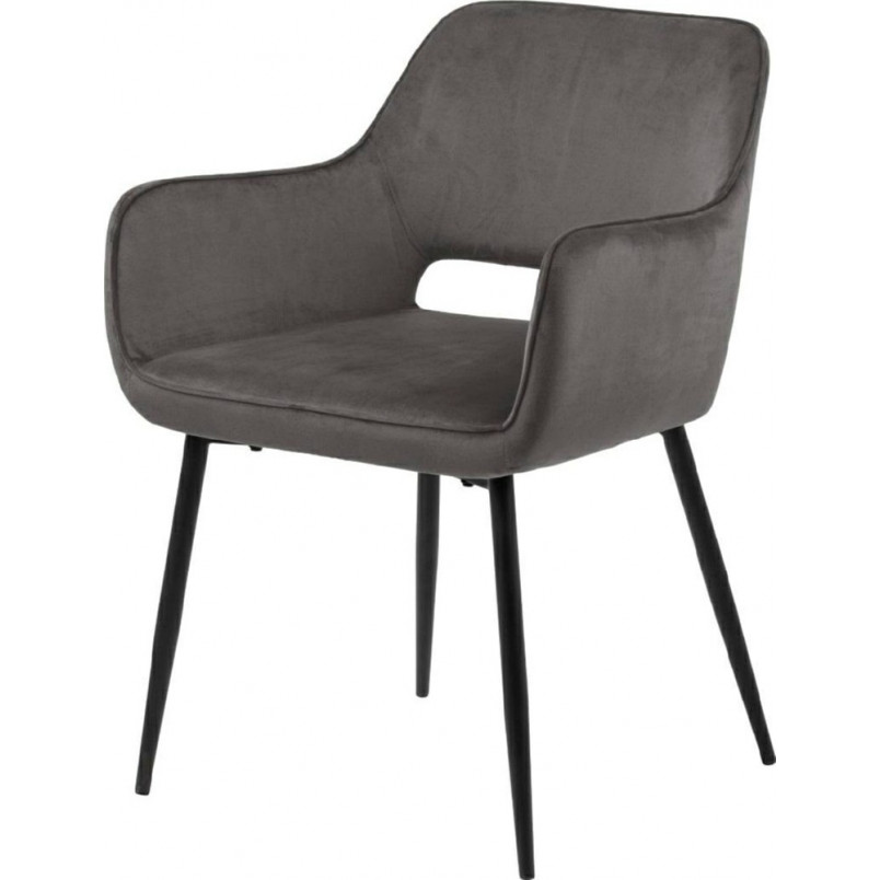 Krzesło Actona Ranja - Elegancki design | Szare, z podłokietnikami