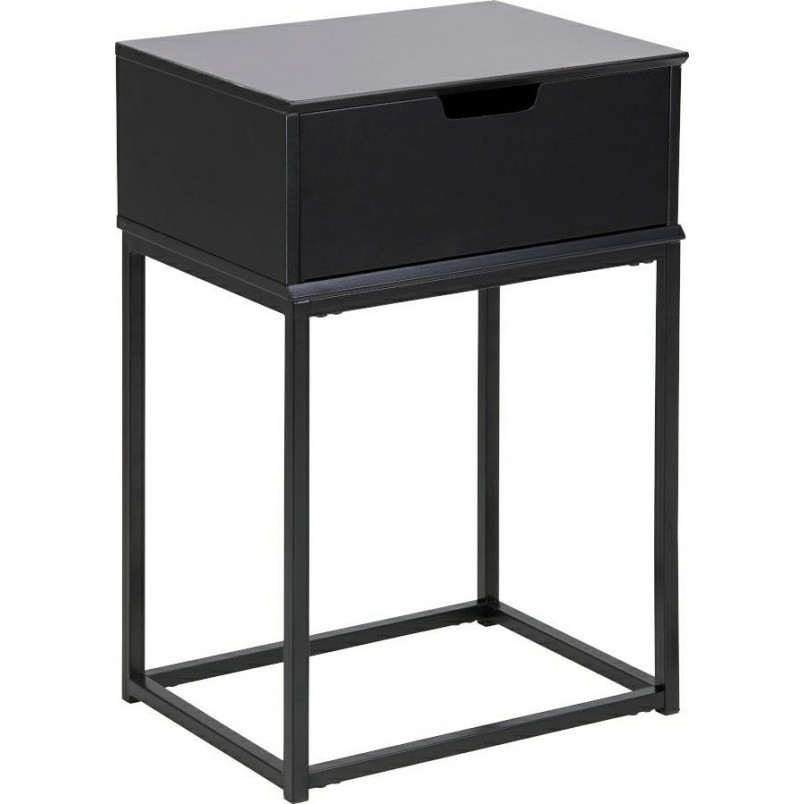 Szafka nocna Actona Mitra 40cm | Czarna, industrialna
